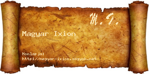 Magyar Ixion névjegykártya